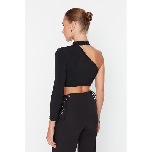 NWT Trendyol Fitted Asymmetrical Collar Knit Bustier - Picture 5 of 11